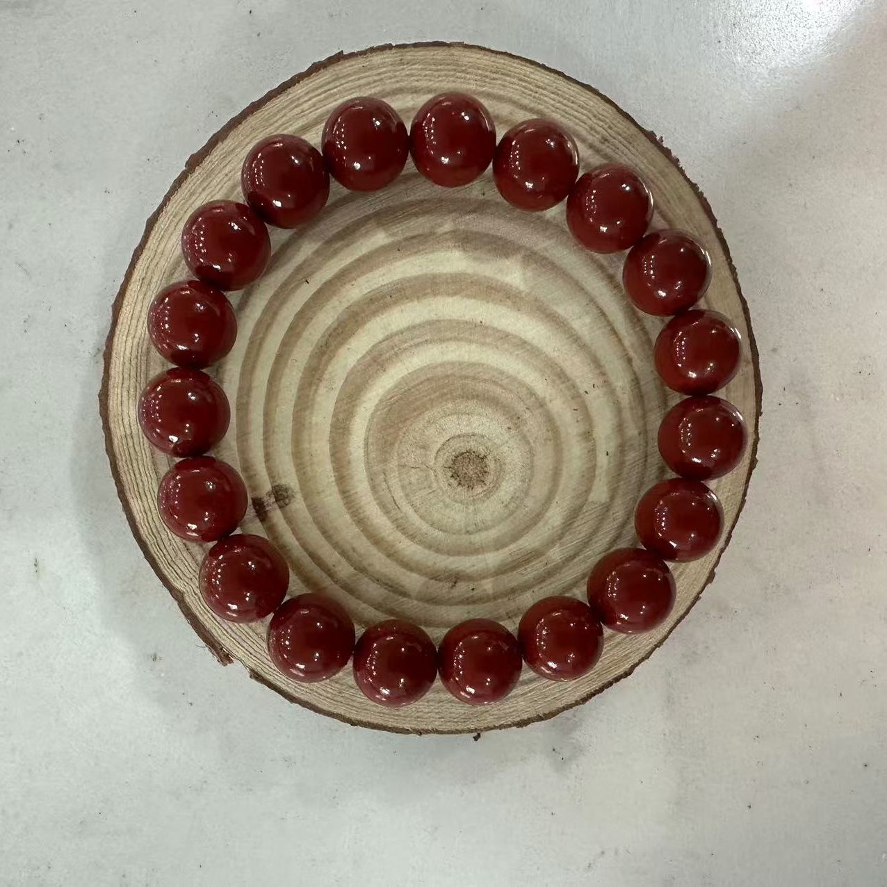 含辰砂工艺品A131 辰砂1.0cm圆珠手串人工合成