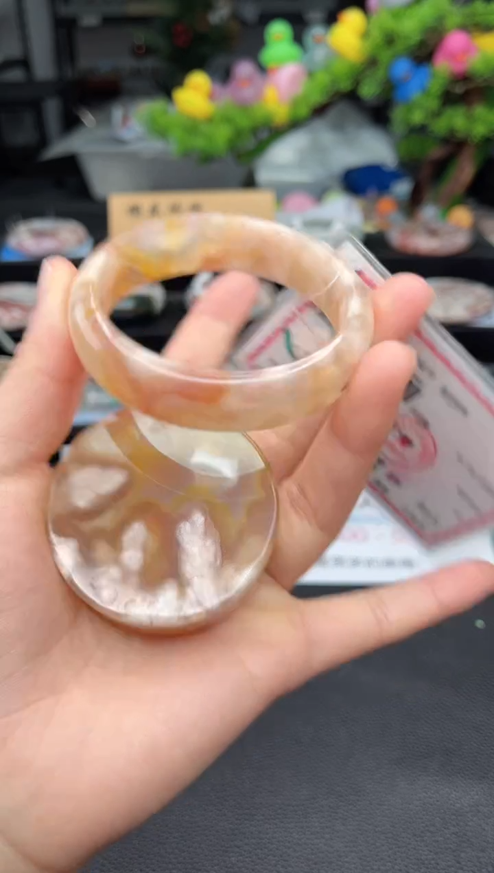 石英质玉未镶嵌手镯55圈口 （赠品镯心）65691