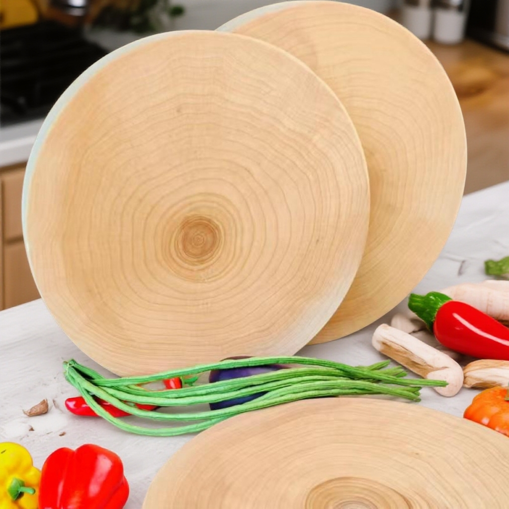 【大江甄选】银杏树原木整切圆形家用菜板酒店商用加厚实木砧板案板