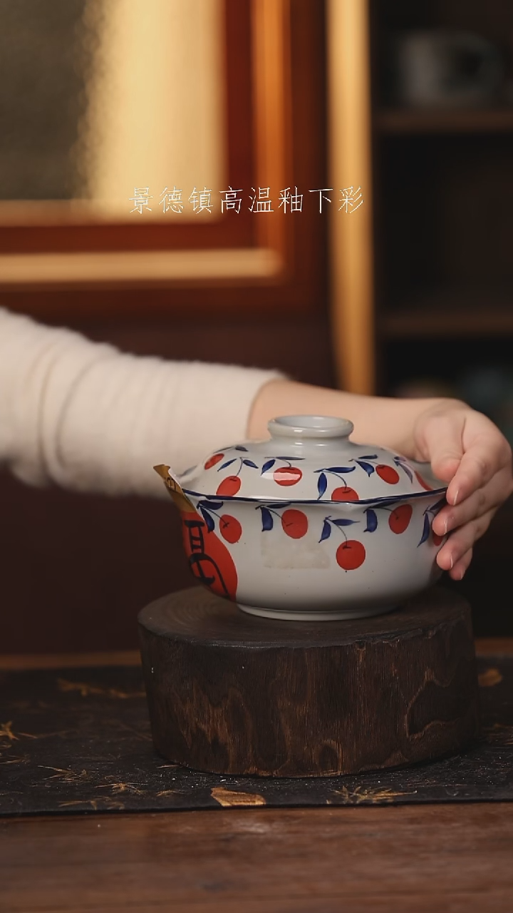 陶瓷景德镇高温釉下手绘陶瓷@L527@