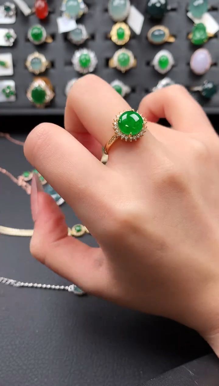 【闪购商品】翡翠戒指银S925镶嵌651341