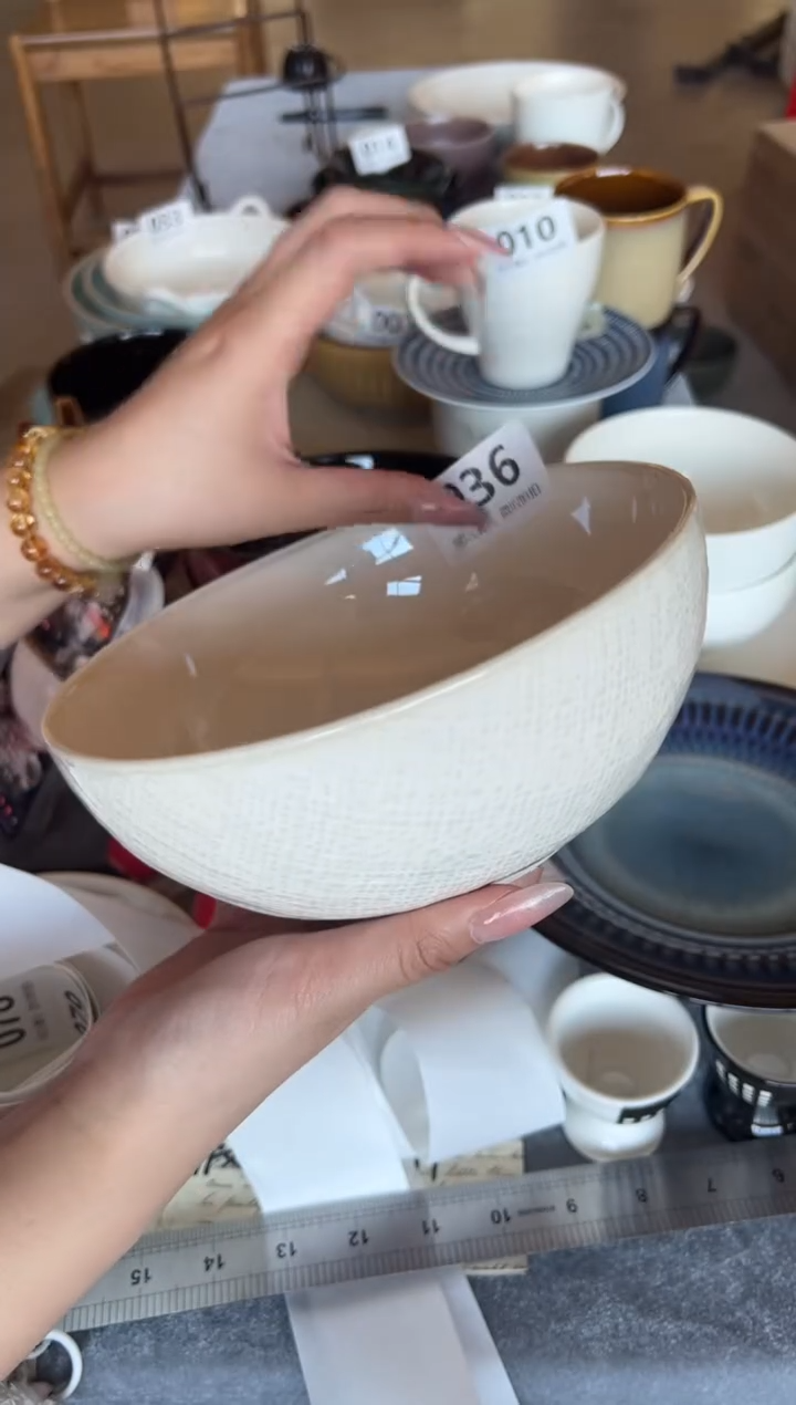 新骨瓷036 瑕疵洛娃白7,25寸面碗 麻布