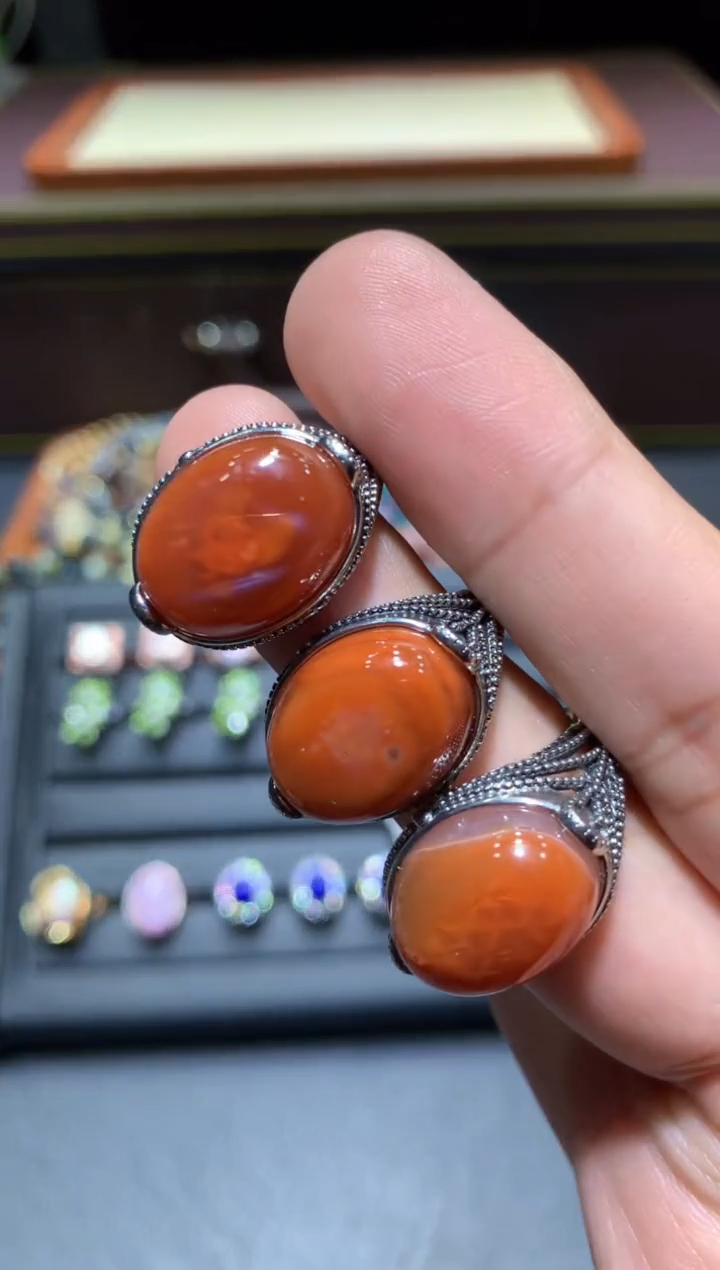 【闪购商品】南红玛瑙戒指未镶嵌G42【多样性发其一】