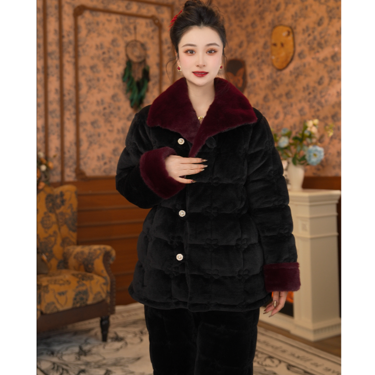 【福禄●短款】【亭子】女士家居服长袖睡衣女冬款套装加绒保暖