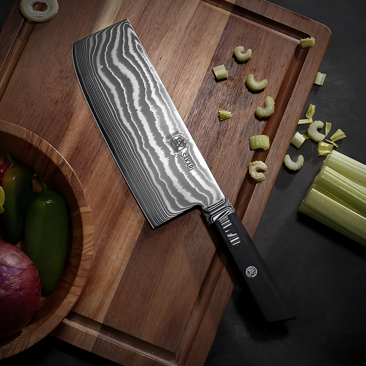 三本盛日本SG-PRO粉末钢大马士革切菜切肉家用商用切片刀锋利