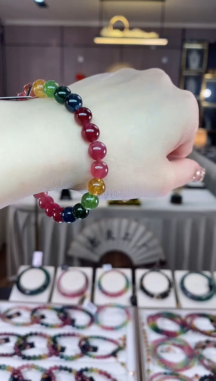 【闪购商品】碧玺单圈手串7mm+未镶嵌一物一证dan