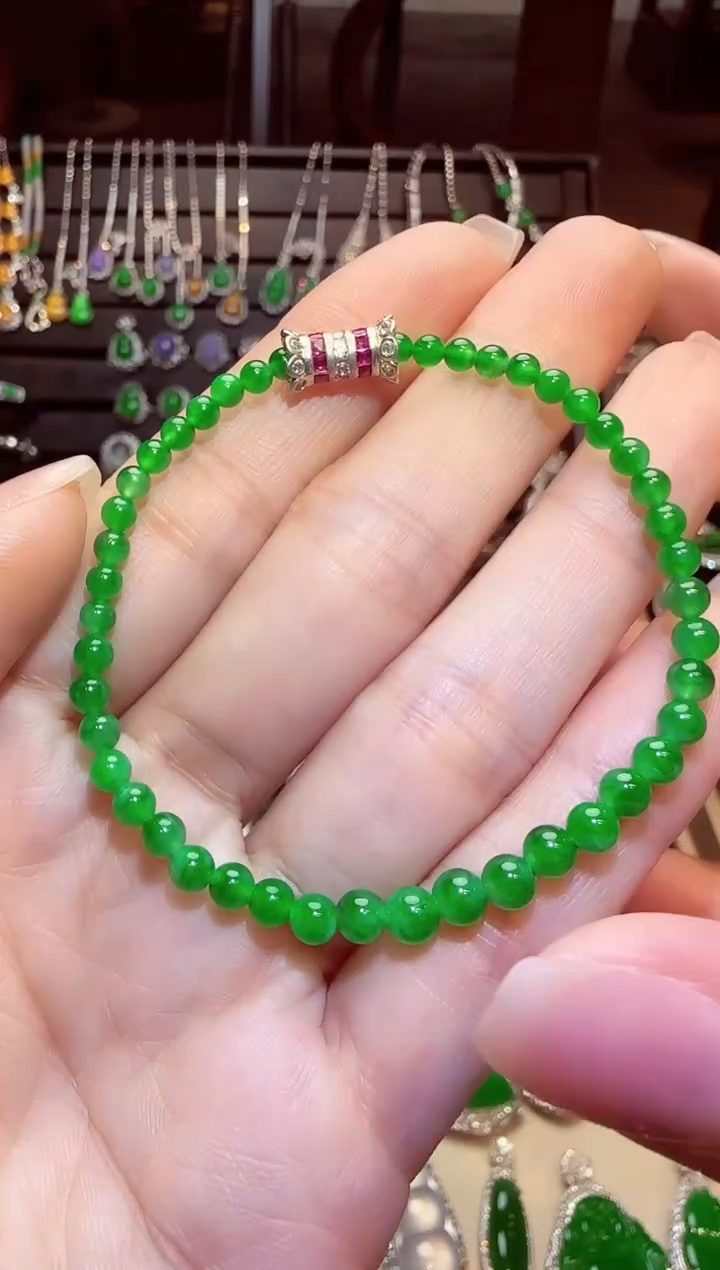 未镶嵌手链翡翠珠珠