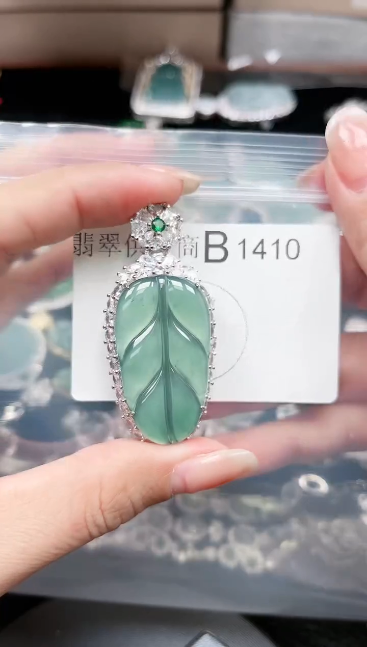 【闪购商品】翡翠颈饰未镶嵌1410赠皮绳