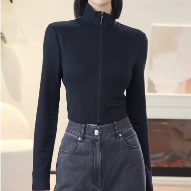 GIRDEAR/哥弟新款植绒保暖短外套修身显瘦百搭时尚简约复古140108