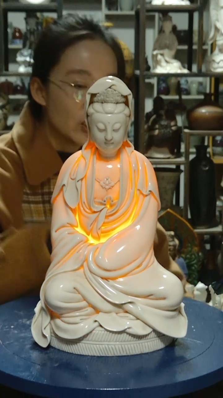 佛像张*生德化瓷极品孩儿红观音