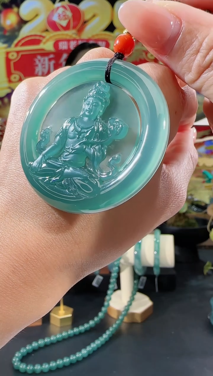 【闪购商品】翡翠吊坠(不含链)未镶嵌观音多样性发一