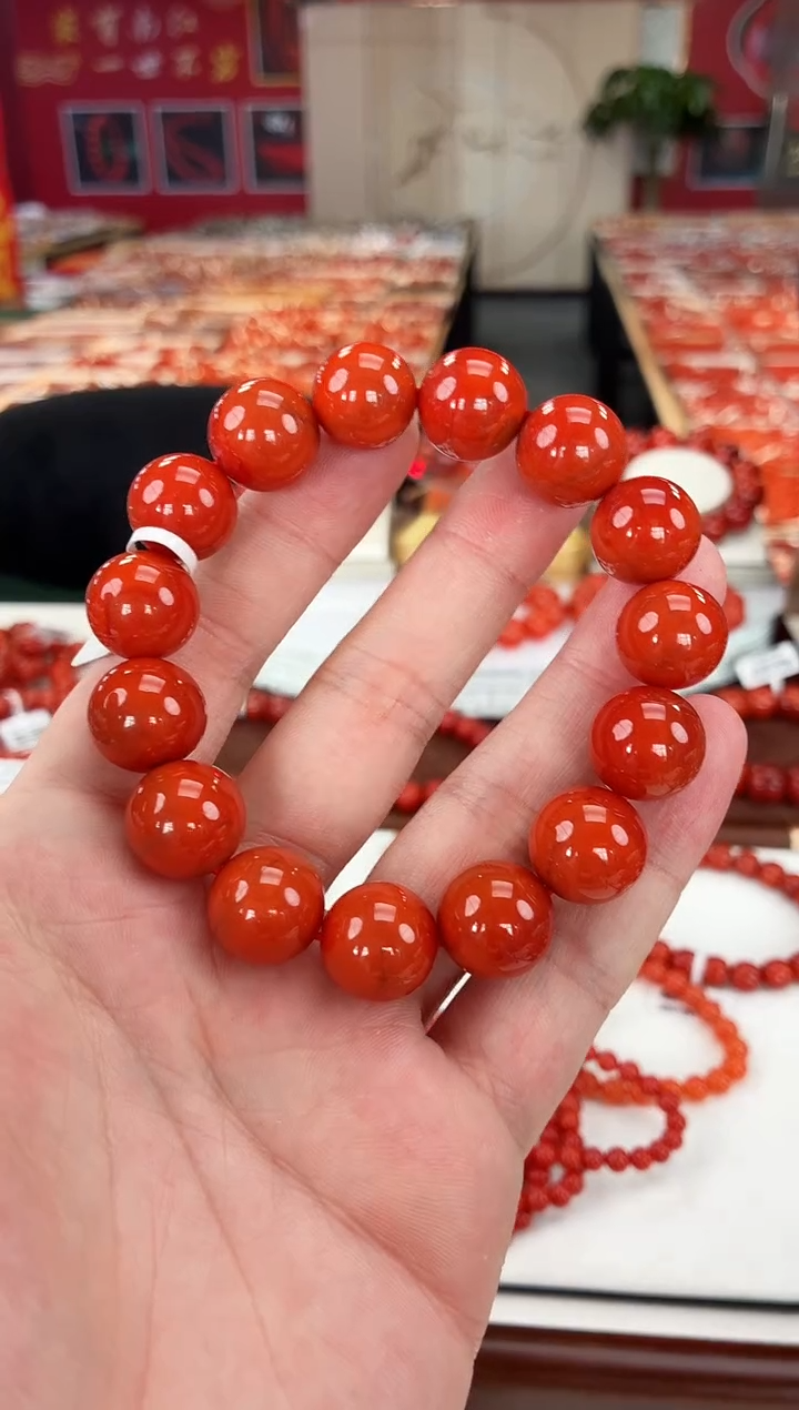 南红玛瑙瓦西手串14+未镶嵌一个/条