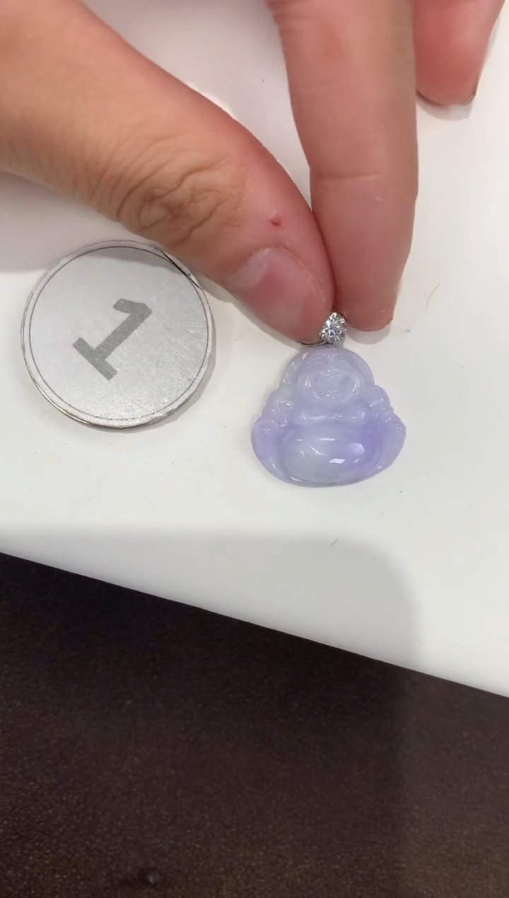 颈饰18K金镶嵌翡翠天然缅甸a货翡翠