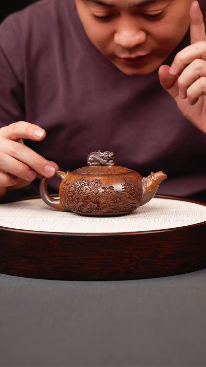 茶壶紫砂龙骨金砂柴烧天官赐福