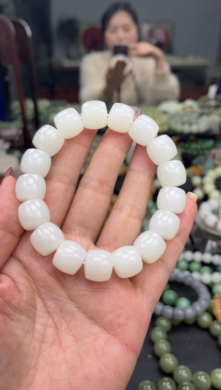 【闪购商品】和田玉手串未镶嵌新疆白玉卡14