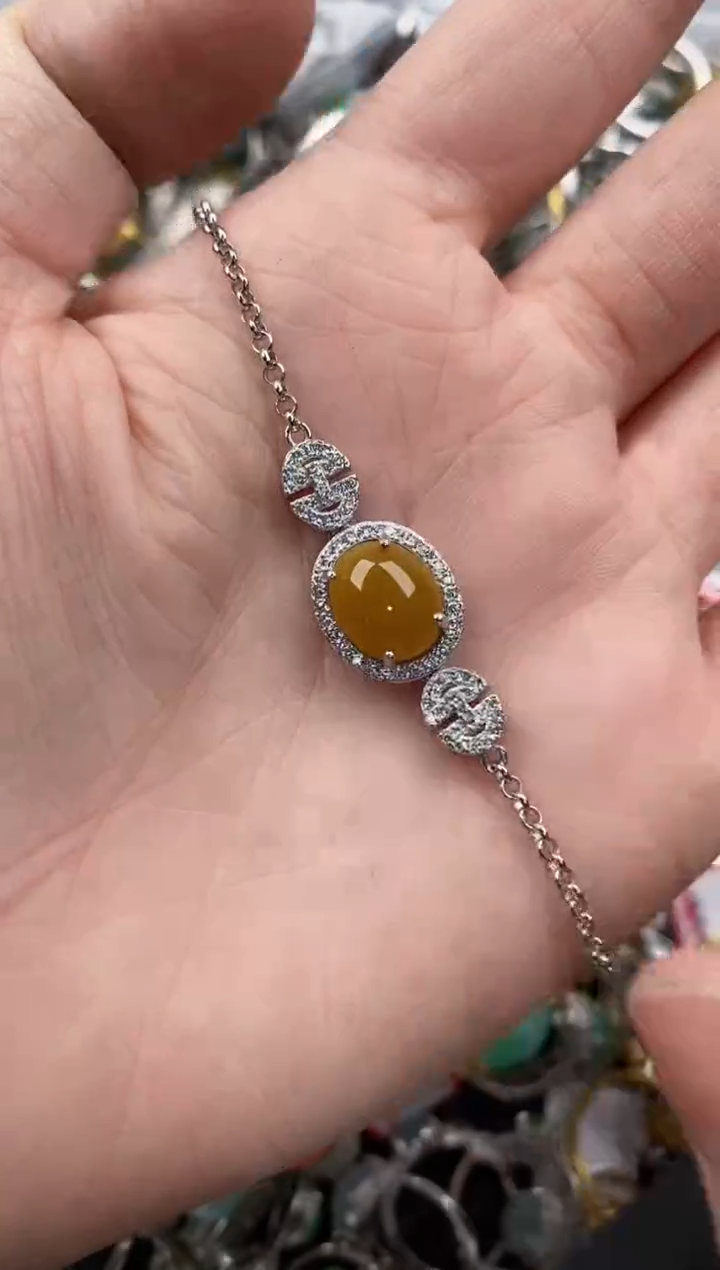 银S925镶嵌戒指翡翠444      4