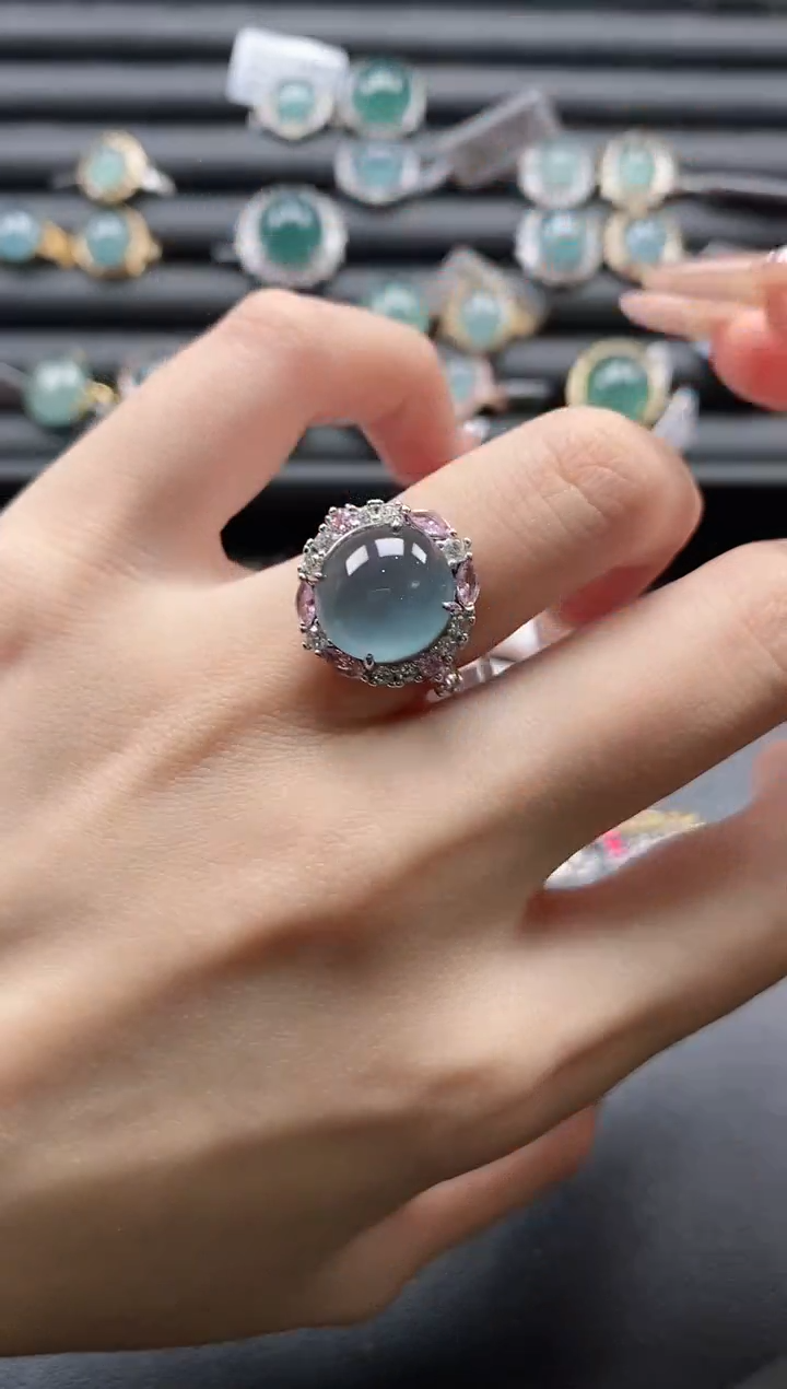 【闪购商品】翡翠戒指银S925镶嵌11111