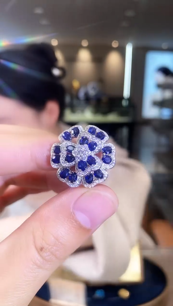 【闪购商品】蓝宝石戒指银S925镶嵌09