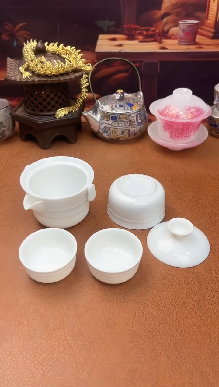 陶瓷茶具摆件旅行套组