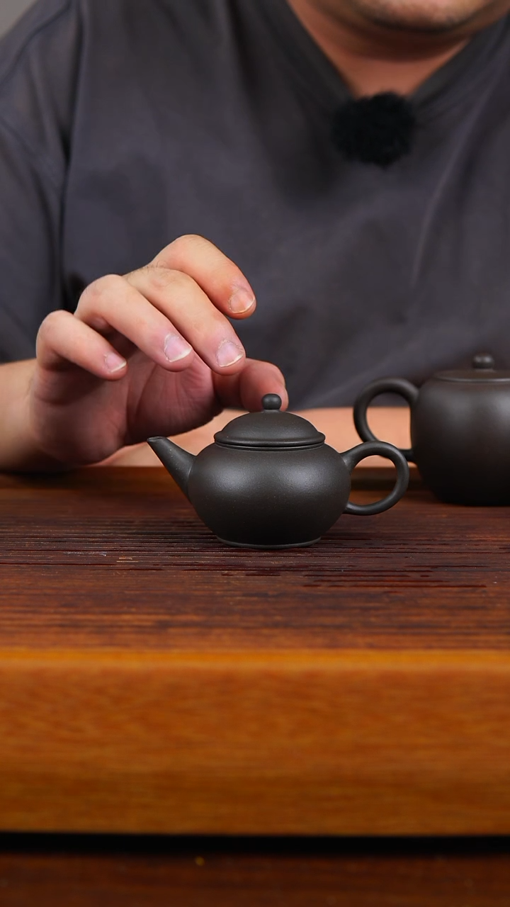 茶壶紫砂黑金沙水平壶