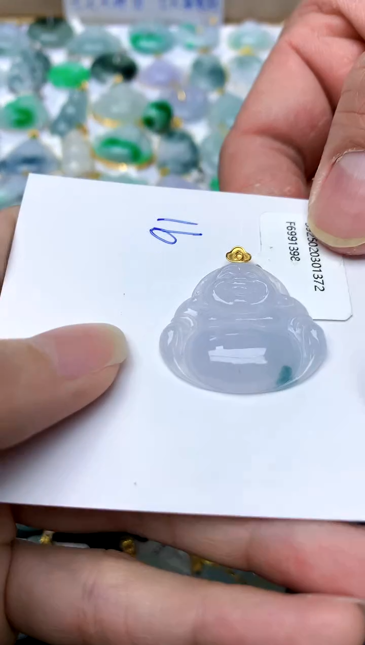 【闪购商品】翡翠颈饰18K金镶嵌91天然A货翡翠