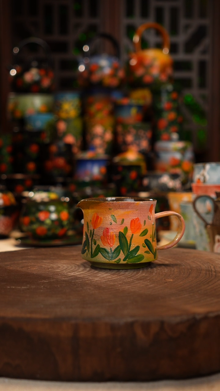 油画 手绘釉下彩