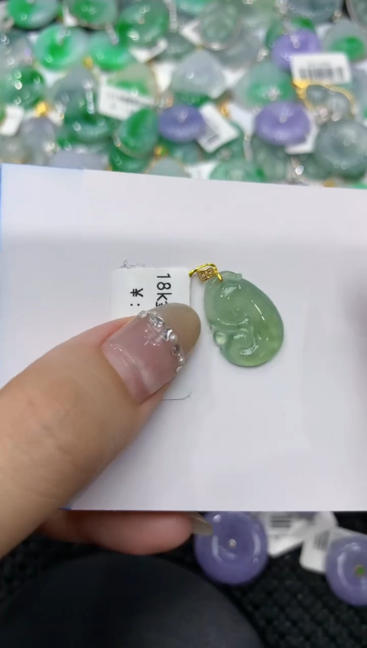 【闪购商品】翡翠颈饰18K金镶嵌222222222