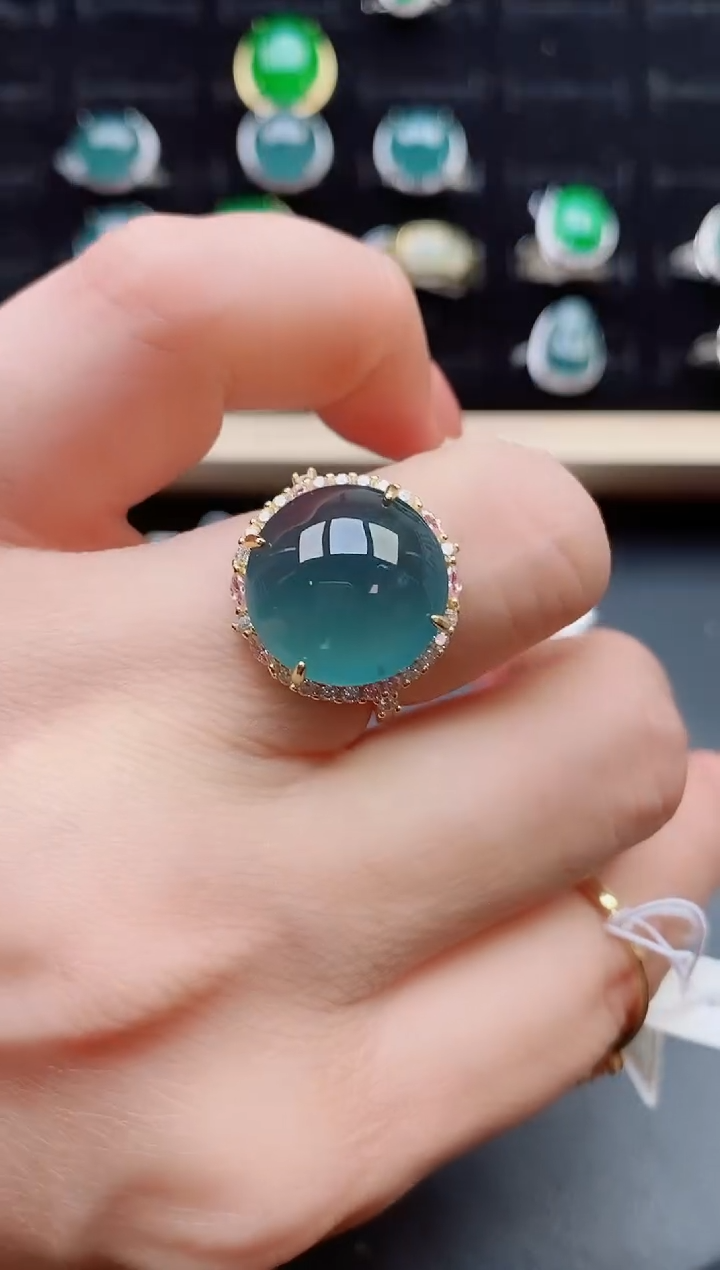 【闪购商品】翡翠戒指银S925镶嵌12121