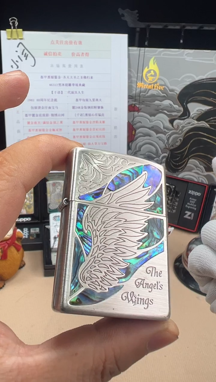 铜古银天使之翼蓝色彩贝