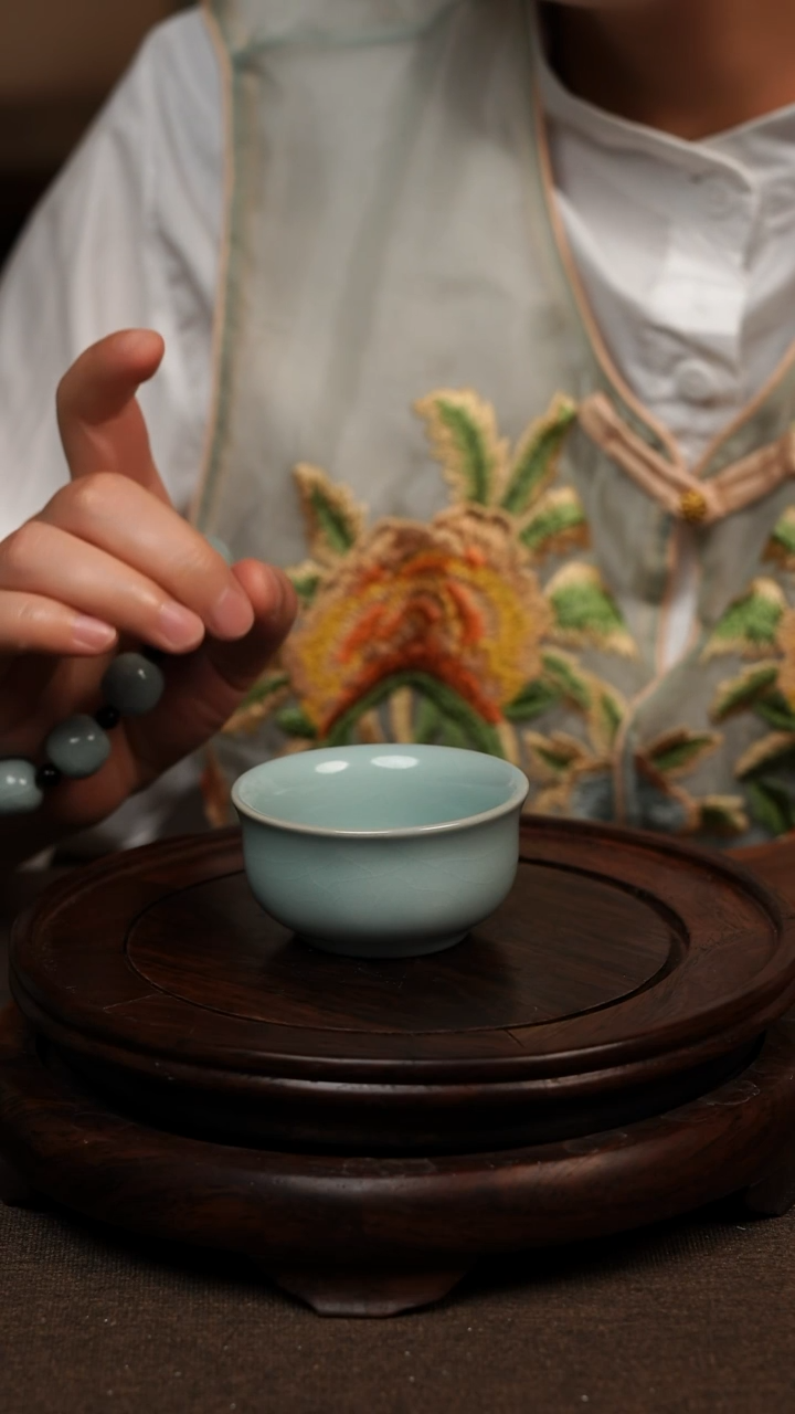 瓷片天青色天际杯 60ML微瑕不带礼盒
