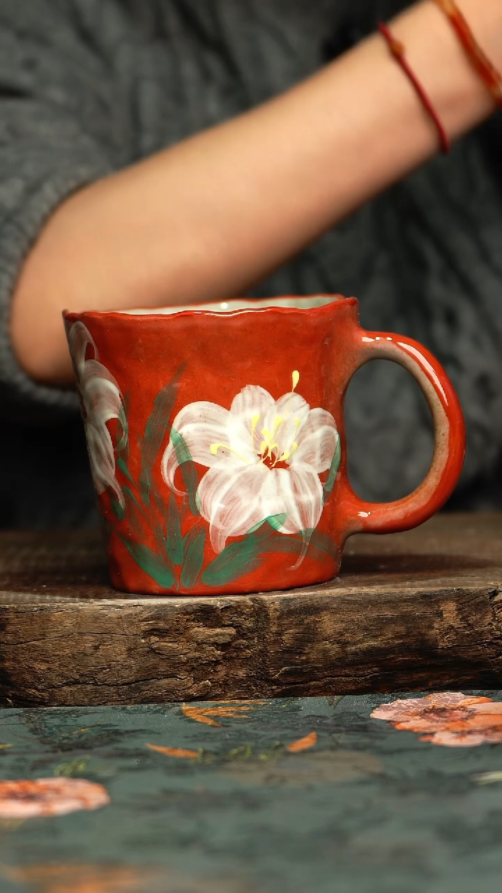 【闪购商品】杯釉下彩手工手绘同款陶器