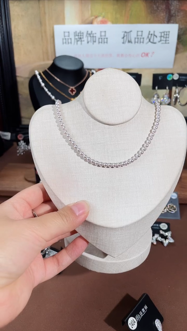 合金925银锆石项链7465