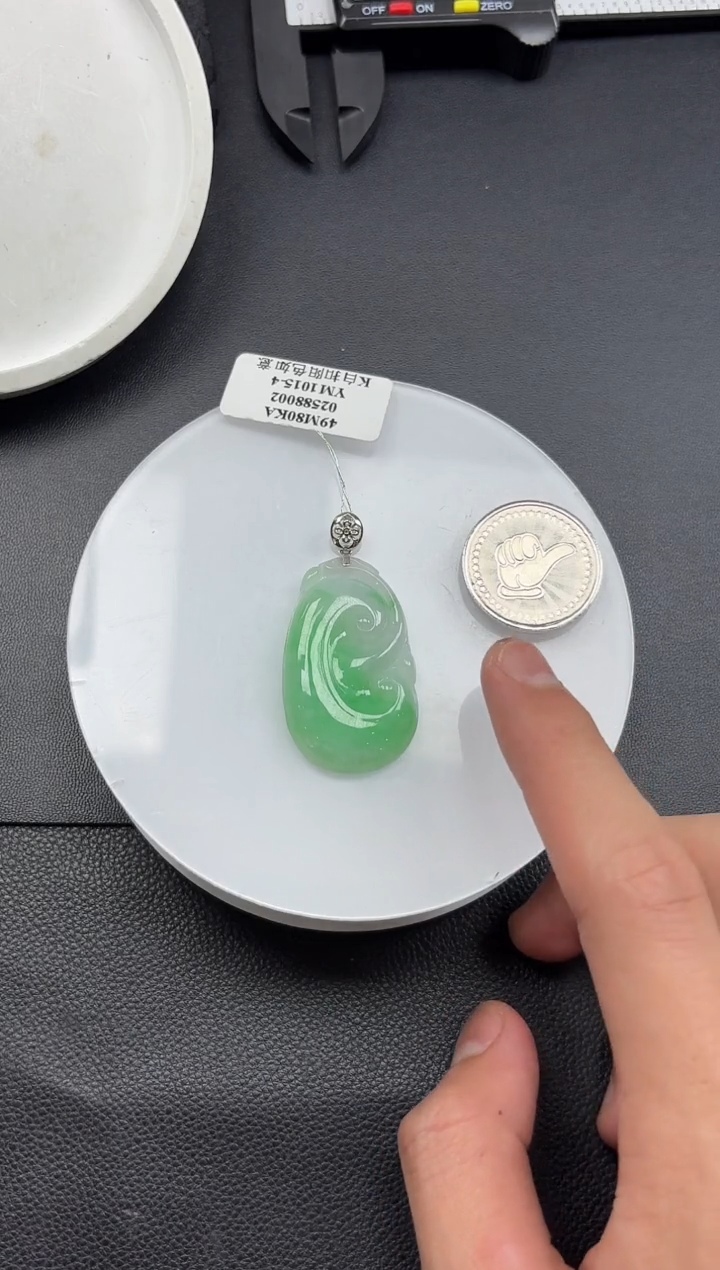 【闪购商品】翡翠颈饰18K金镶嵌如意