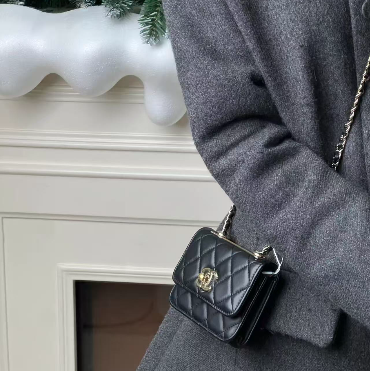 99新 Chanel/香奈儿 trendy cc  woc mini黑金/甄选