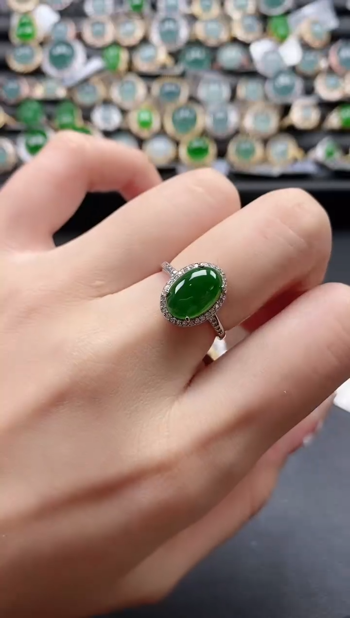 【闪购商品】翡翠戒指银S925镶嵌51511