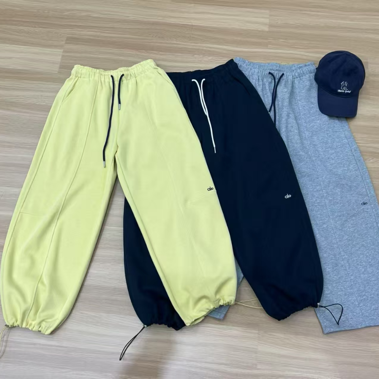  6608-刺绣alo抽绳裤脚休闲卫裤