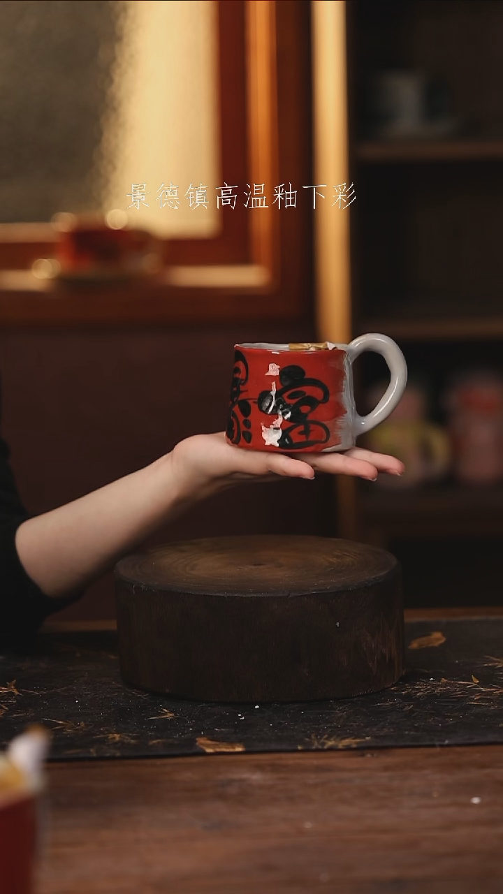 陶瓷 景德镇高温釉下手绘陶瓷@L550@