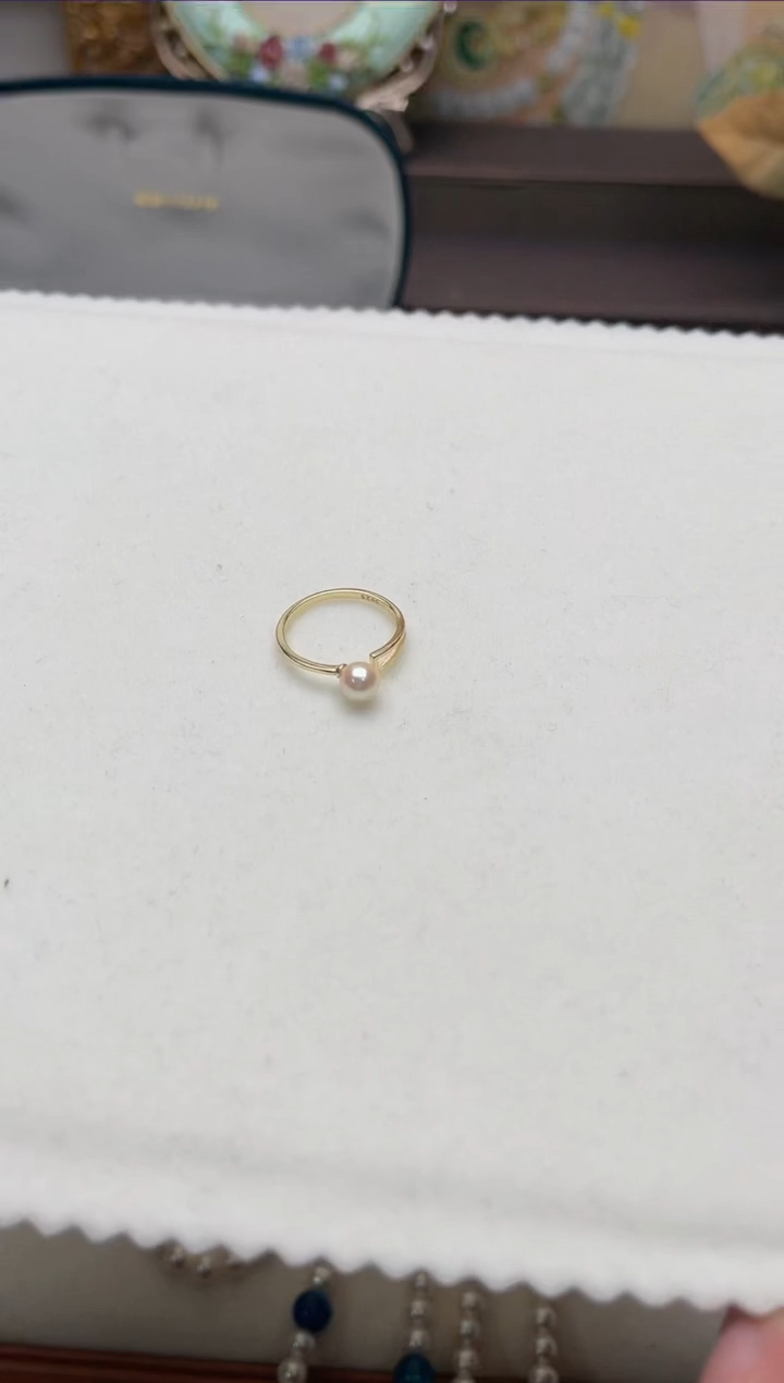 【闪购商品】海水珍珠戒指银S925镶嵌aj4144戒指