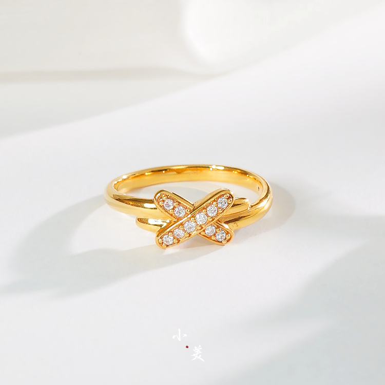 18K金交叉XX戒指（多样性发）G4735