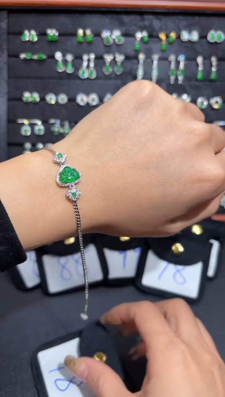 【闪购商品】翡翠颈饰银S925镶嵌蛋面/支持复检/一件