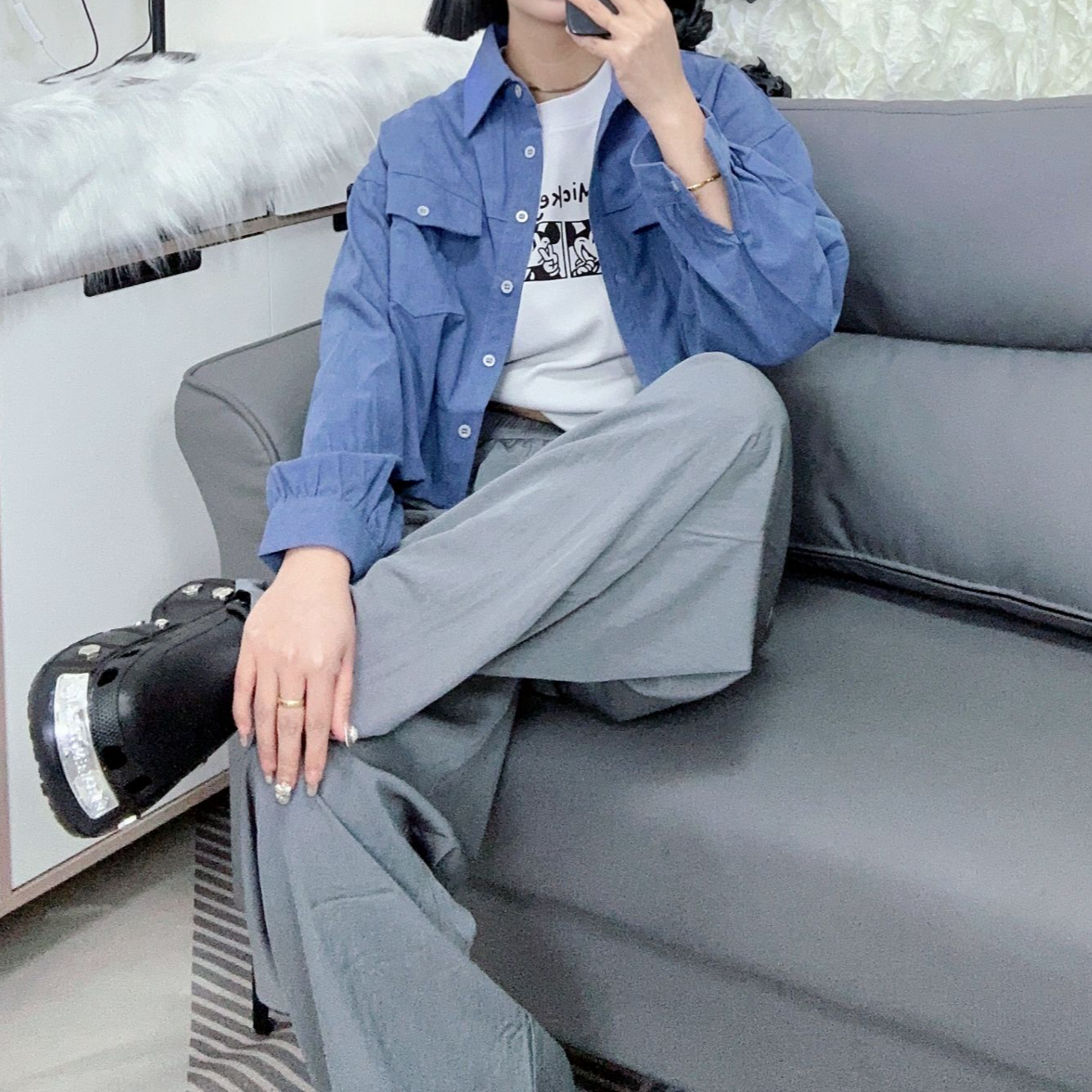 2开（201-299）短款长袖休闲春季衬衫洋气百搭