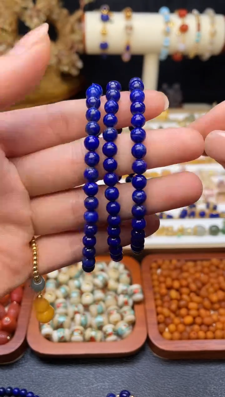 未镶嵌青金石手串青金石手串单圈5mm+多样性发货