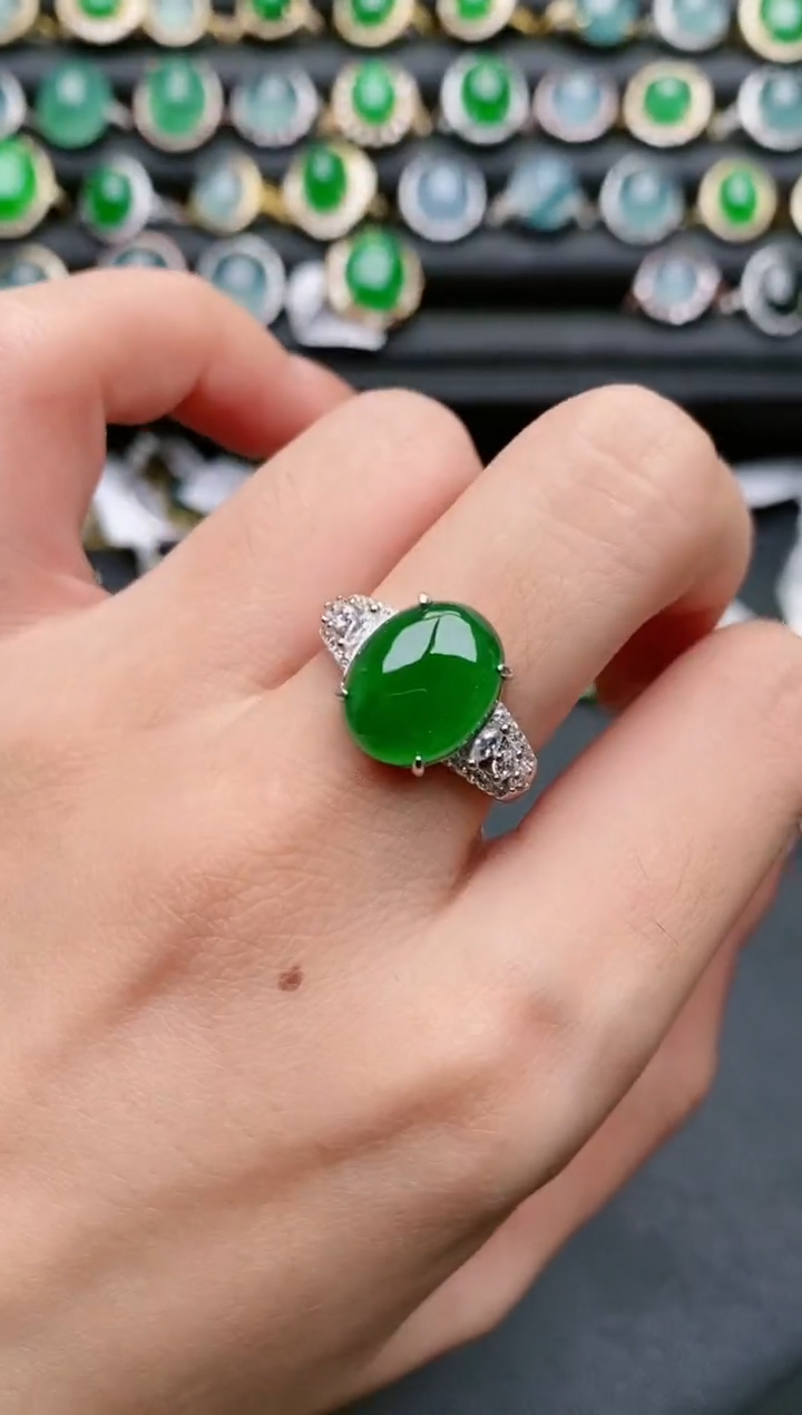 【闪购商品】翡翠戒指银S925镶嵌1111