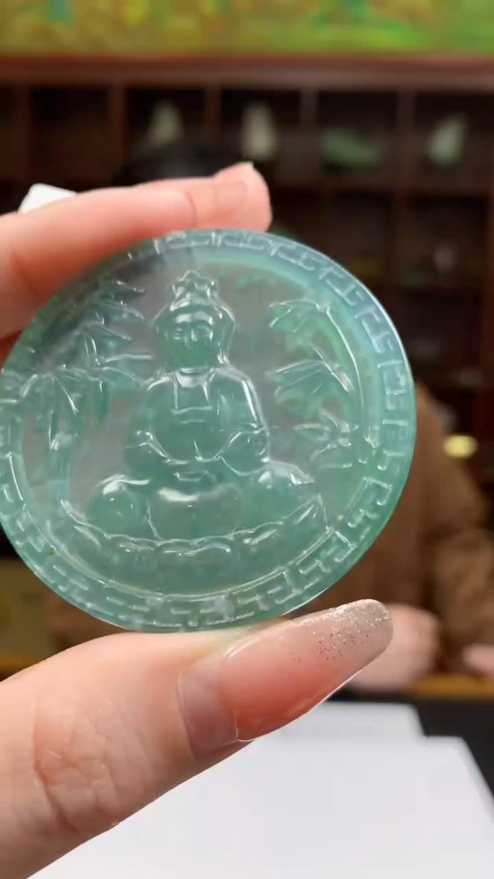 【闪购商品】定制翡翠未镶嵌1049ry-毛货挂件11