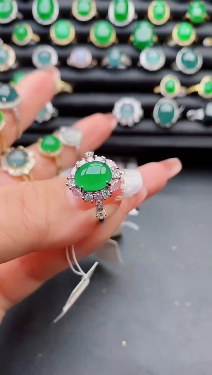 【闪购商品】翡翠戒指银S925镶嵌50800