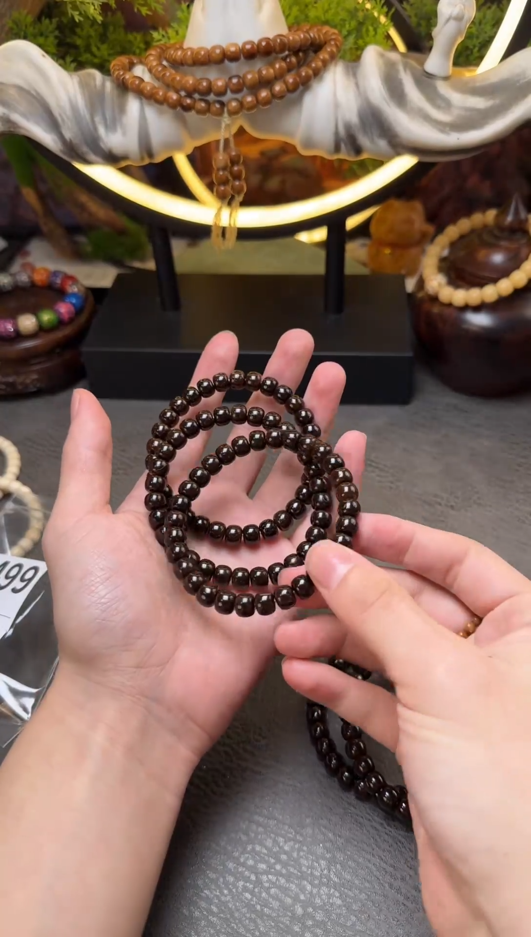 手串椰蒂B499黑金椰蒂精工桶珠