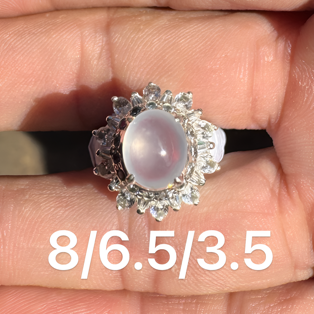 0115(小哪吒在源头)冰种翡翠紫底戒面干净肉细杠味荧光足M20