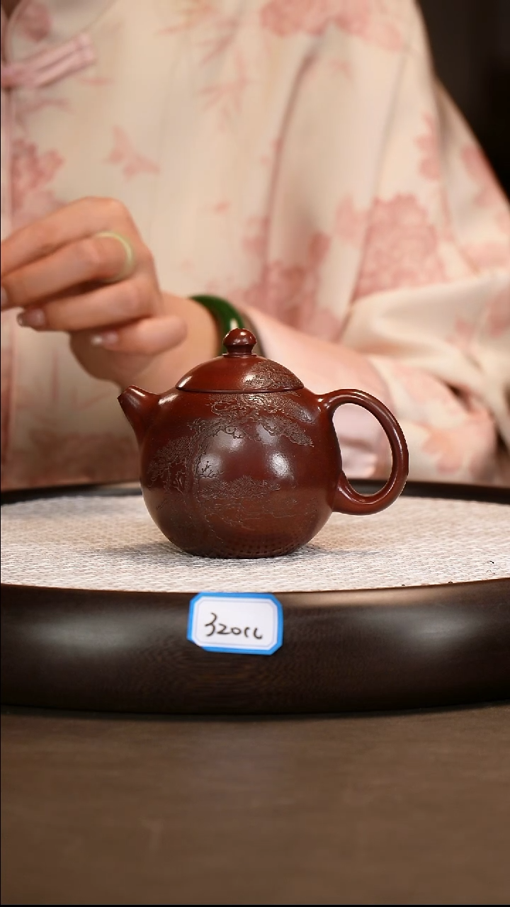 茶壶紫砂【王品荣】朱泥火云烧龙蛋   300CC