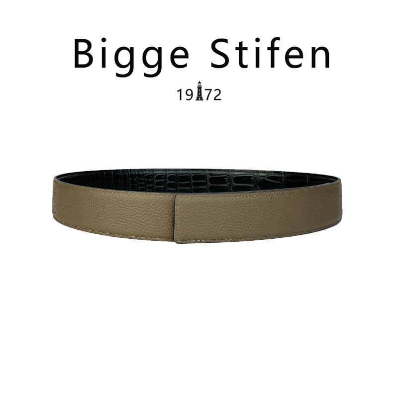 Bigge Stifen/比格•史帝芬新款男士真皮腰带双面用高档皮带3.8宽
