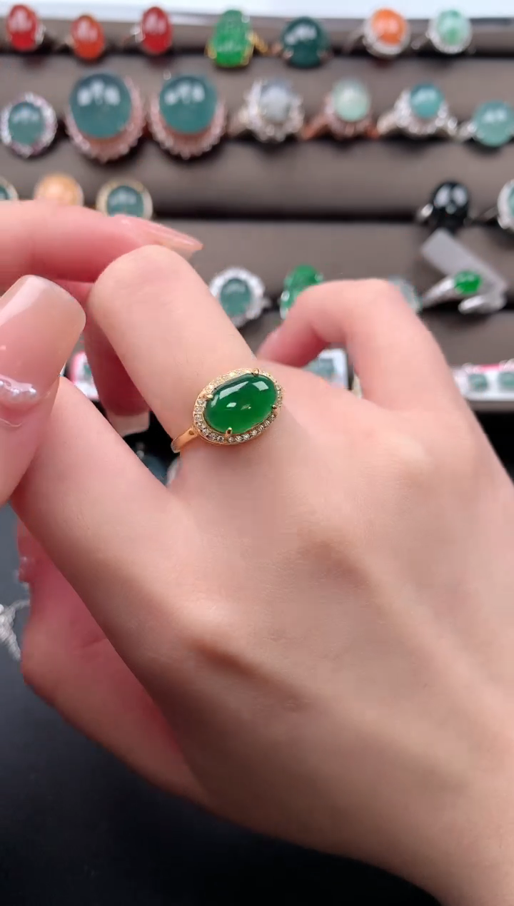 【闪购商品】翡翠戒指银S925镶嵌51241